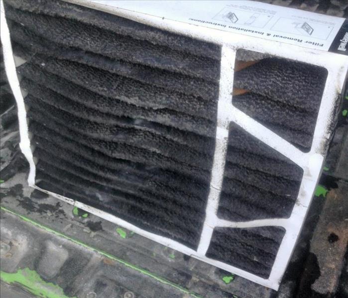 hvac filter covered in soot